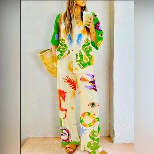 NWOT Button Down/Palazzo Set